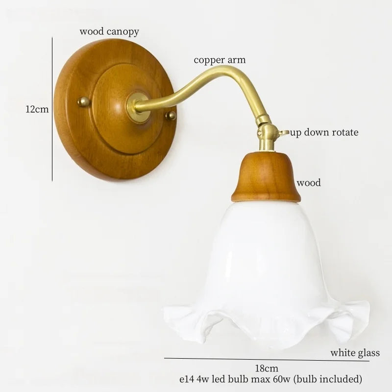 Axyaa Clear Flower Glass LED Wall Lamp, Nordic Modern Style