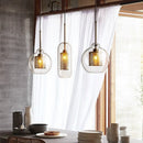 Axyaa Retro Pendant Lamp Mesh Glass Ball Chandelier Home Decor Light