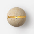 Axyaa Yellow Travertine Stone Wall Lamp - Japanese Bedroom Lighting