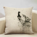 Axyaa Fox Linen Pillowcase - Nordic Animal Theme Decorative Cushion Cover 45x45cm