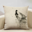 Axyaa Fox Linen Pillowcase - Nordic Animal Theme Decorative Cushion Cover 45x45cm