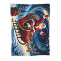 Axyaa Christmas Santa Claus Fuzzy Throw Blanket