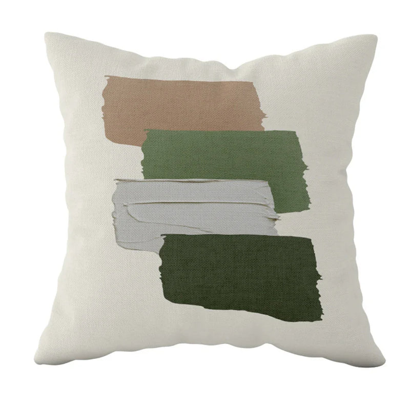 Axyaa Striped Daisy Abstract Art Pillowcase - Home Decor Square Cushion Cover