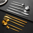 Axyaa Stainless Steel Cutlery Set - Coffee Spoon, Dinner Fork, Knife - Glossy Flatware