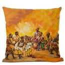 African Tribal Life Oil Painting Decorative Cushion Cover for Axyaa Branded Linen Pillowcase