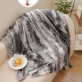 Axyaa Tie-Dye Rabbit Hair Strips Blanket - Multi-Functional & Thick for All Seasons