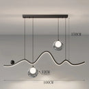 Axyaa Glass Ball Strip Pendant Light - Dimmable Mid Century Chandelier