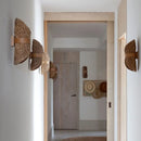 Axyaa Rattan Woven Wall Lamp Hemp Rope Retro Wall Decor Lighting