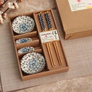 Axyaa Japanese Style Tableware Set with Chopsticks, Ceramic Sushi & Sashimi Dishes