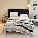 Axyaa Double Layer Artificial Lamb Wool Blanket: Thick & Cozy Sofa Throw for Fall/Winter