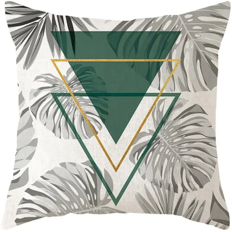 Axyaa Plants Print Linen Cushion Cover for Stylish Home Decor 45*45cm