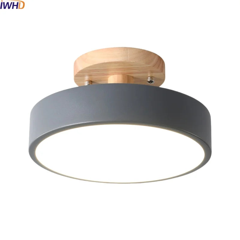 Axyaa LED Wood Acrylic Ceiling Light Fixture Wedge Nordic Living Room Lamp