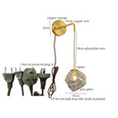 Axyaa Brass Vintage Glass LED Wall Sconce Bedroom Living Room Light