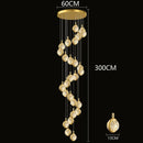 Axyaa Crystal Chandelier Stair Pendant Lamp Living Room Interior Lighting