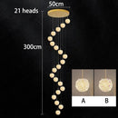 Axyaa Crystal Chandelier Stair Pendant Lighting Modern Home Décor Living Room Lights