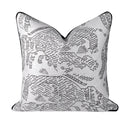 Axyaa Abstract Pattern Embroidered Square Pillow Luxe Cotton Linen Bedroom Sofa Cushion