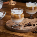 Axyaa 200ml Clear Ripple Glass Coffee Cup High Foot Handcrafted Juice Bar Cocktail Cup