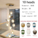 Axyaa Spiral Stairwell Glass LED Chandelier - Modern Nordic Design, Creative Duplex Villa Pendant Light