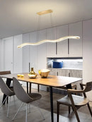Axyaa LED Wave Pendant Lights: Modern, Creative Dining Room Chandeliers for Bar & Restaurant