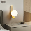 Axyaa Glass Ball Nordic Wall Lamp: Modern, Minimalist, All Copper for Living Room, Bedroom