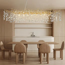 Axyaa Crystal Chandelier: Golden Branch Design, Luxury Minimalist Lighting for Living Room