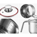 Axya 304 Stainless Steel Mini Milk Pot Set - 14/16cm Thickened Soup & Noodle Pots