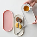 Axyaa Oval Plastic Sushi Plate Multi Functional Cup Mat Snack Teapot Drain Mat Tray