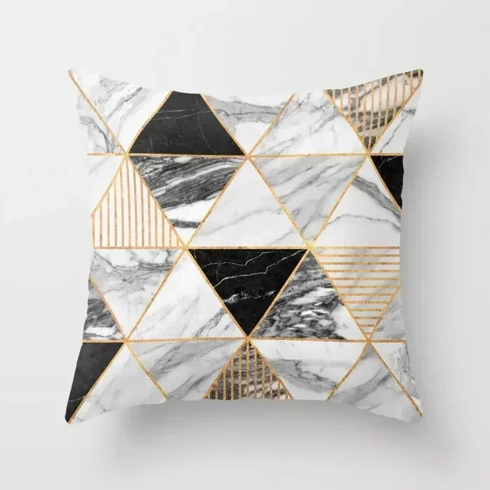 Axyaa Wood Texture Marble Pillowcases - Geometric Cushions Case for Home Decor
