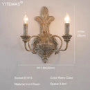 Axyaa Vintage Wooden Wall Lamp with 2 Lights for Bedroom, Loft Interior Wood Lighting Fixture