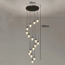Axyaa Crystal Chandelier Stair Pendant Living Room Interior Lighting