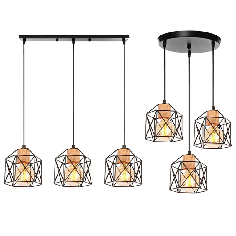Axyaa Wood LED Pendant Chandelier for Modern Nordic Home Decor