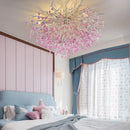 Axyaa Pink Crystal Chandelier for Children's Room Luxury Decor