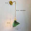Axyaa Minimalist Glass LED Chandelier with Green Accents