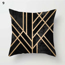 Axyaa Gold Leaf Print Pillow Cover for Home Sofa Decor