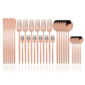 Axyaa 30-Piece White Gold Stainless Steel Cutlery Set