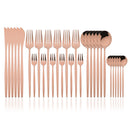 Axyaa 30-Piece White Gold Stainless Steel Cutlery Set