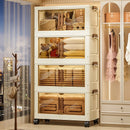 Axyaa Multi-layer Plastic Storage Box with Wheels, Clothing, Book & Kitchen Supplies Organizat