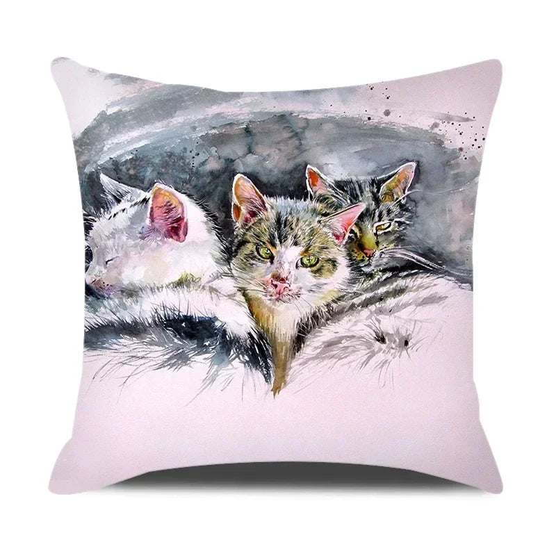 Axyaa Cartoon Animals Portrait Cushion Cover 45x45cm