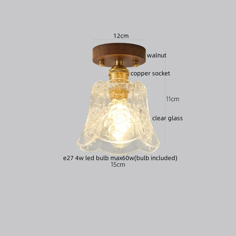 Axyaa Nordic Resin Copper Ceiling Light for Aisle Living Room Decoration