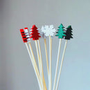 Axyaa Christmas Fruit Skewers: Santa Claus, Snowflake, Xmas Tree Forks