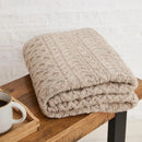 Axyaa Irish Wool Blanket: Cozy Cable Knit Design, 100% Worsted Wool, Ethically Made in Ireland