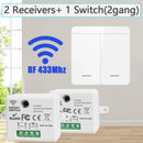 Axyaa Smart RF 433Mhz Wall Panel Switch with Remote Control Receiver for LED Light