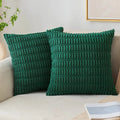 Axyaa Tripe Stripe Corduroy Cushion Cover 18x18 Inch - Boho Chic Home Decor for Living Room