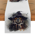 Axyaa Halloween Owl Wizard Hat Table Runner - Elegant Home Dining Decor