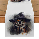 Axyaa Halloween Owl Wizard Hat Table Runner - Elegant Home Dining Decor