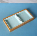 Axyaa Celadon Bamboo Wood Partition Fruit Snack Tray - Living Room Candy Nut Melon Seeds