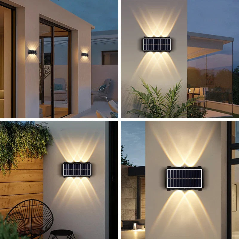 Axyaa Solar Lights: Waterproof Outdoor LED Sensor Wall Fixture with Up and Down Lighting