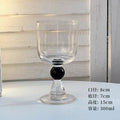Axyaa Vintage Ball Stemmed Wine Glass - 300ml, Clear Amber Black Green, Ins Style