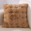 Axyaa Faux Rabbit Fur Throw Pillow Cases - Ultra Soft & Cozy Cushion Covers for Sofa, Bed, Living Room
