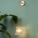 Axyaa Nordic Glass LED Wall Lamp with Copper Arm for Home Decor